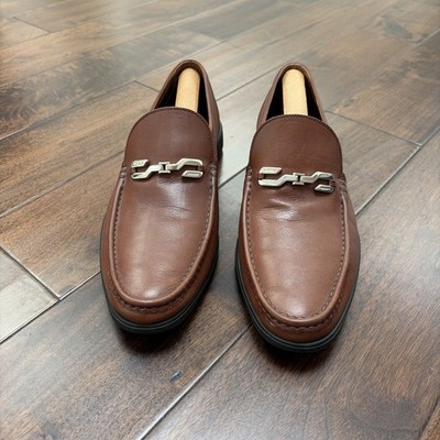 A.Testoni Men's Brown Leather Slip-On Loafer Size US 9D