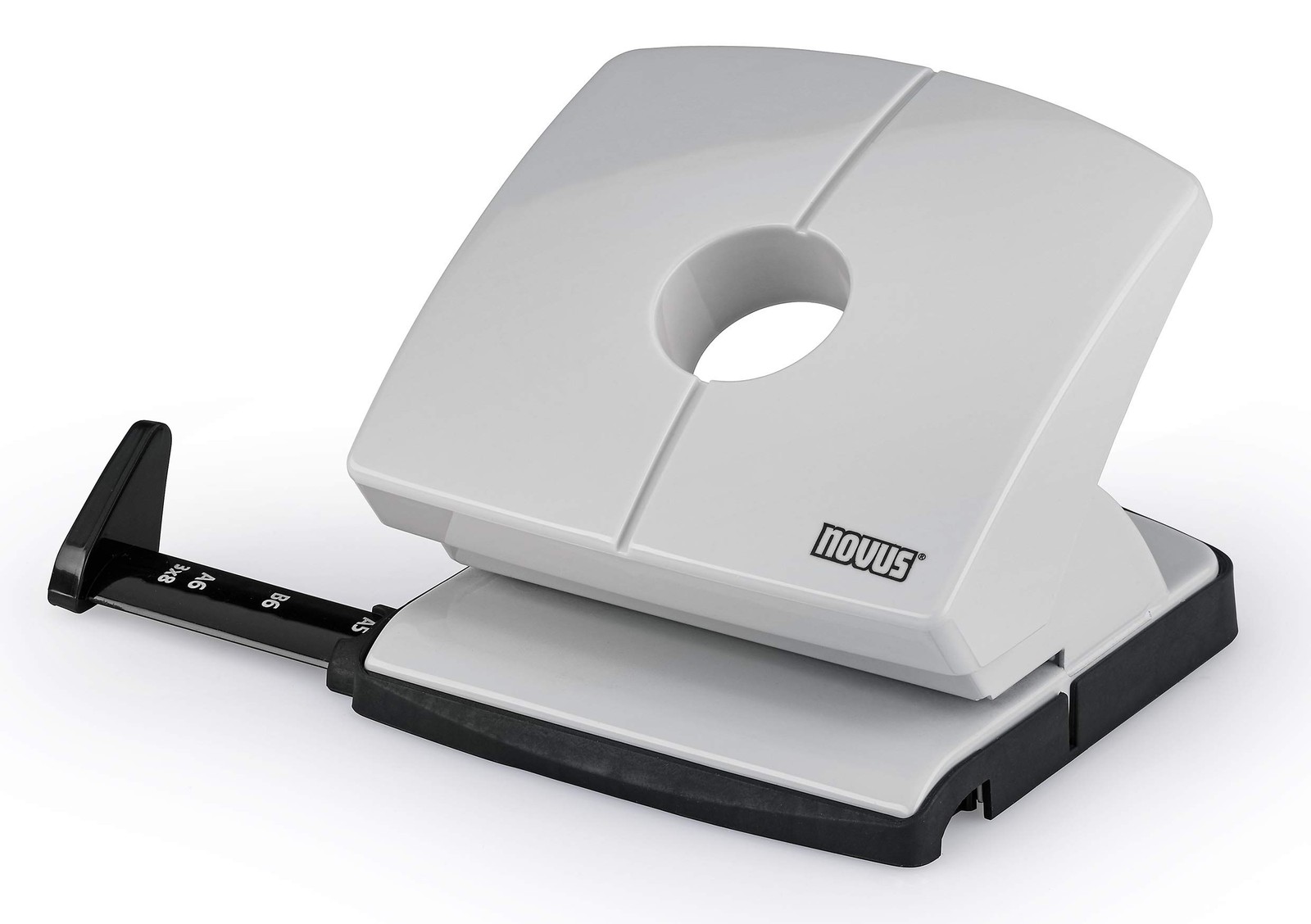 Novus B 220 Paper Hole Punch 20 Sheets with Stop Rail Metal/Plastic Grey gray
