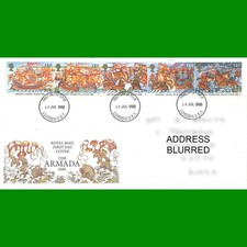 Product Image: FDC Spanish Armada Commemorative Royal Mail First Day Cover Stamps, 19.7.1988