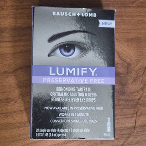 Lumify Redness Relief Eye Drops Preservative-Free 0.025% 20x0.4 mL