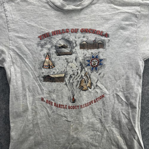 Vintage H Roe Bartle Scout Reservation Shirt Mens Large Osceola Camp Tee 90s - Picture 2 of 14