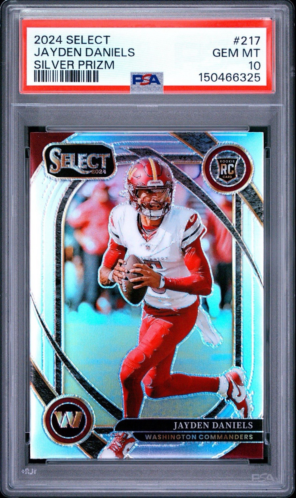 2024 Panini Select Jayden Daniels Silver Prizm Premier Level - PSA 10 view 3