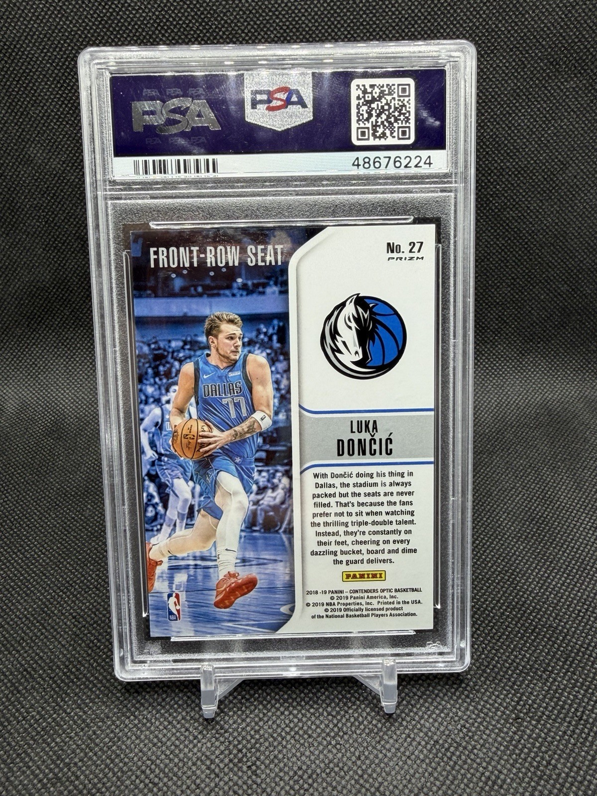 2018 Contenders Optic Front Row Seat Red Ice Prizm Luka Doncic #27 RC PSA 9 view 4