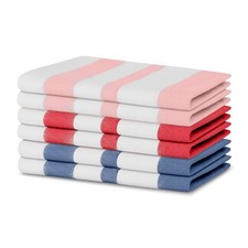 Organic Cotton Kitchen Towels Set of 6 Striped Dish Tea Towels Eco GOTS