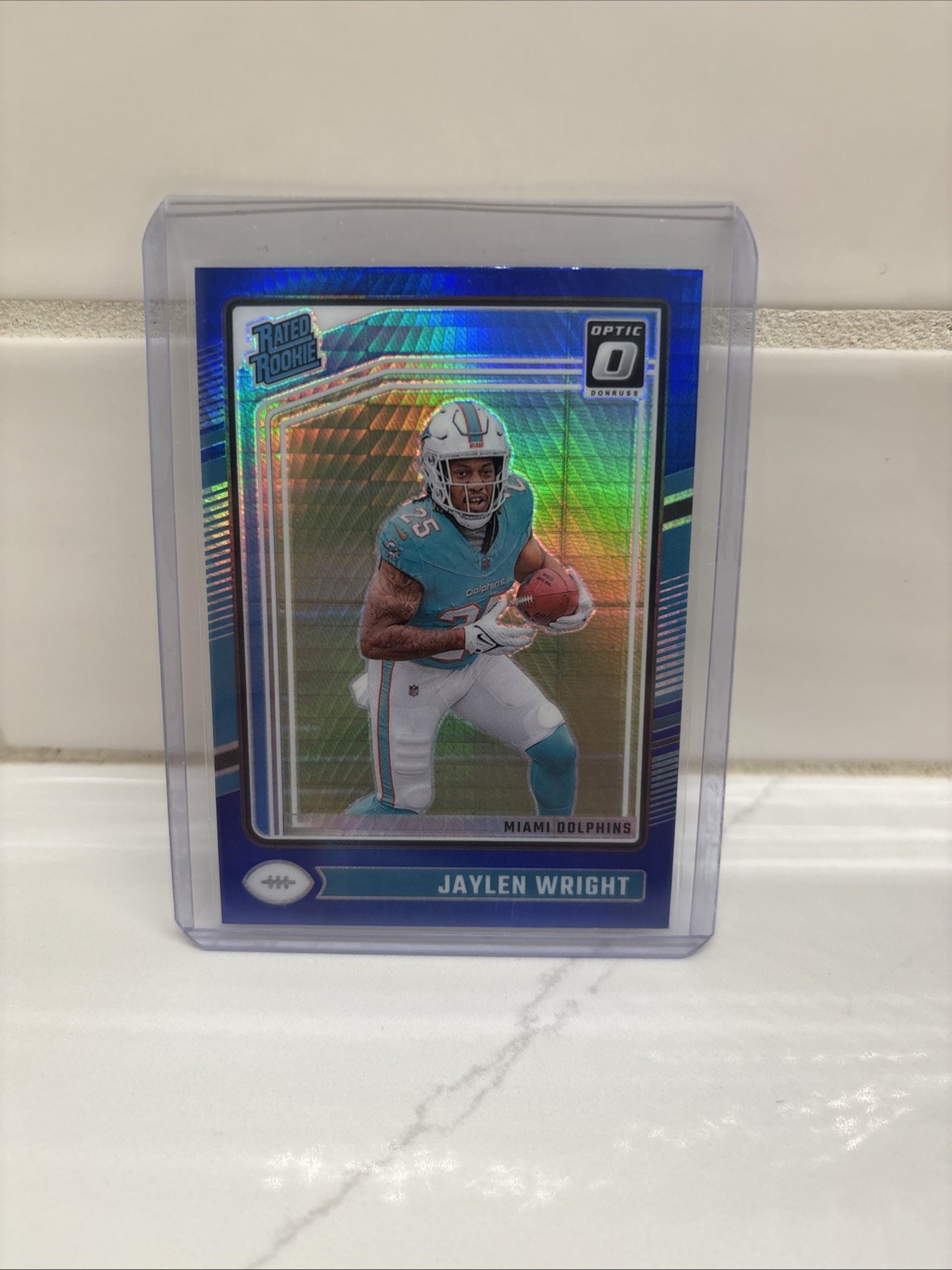 2024 Panini Donruss Optic Rated Rookie Jaylen Wright #249 Blue Hyper Prizm (RC)