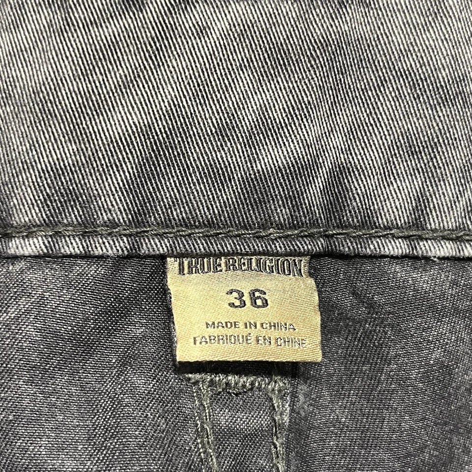 True Religion Ricky Relajado Solapa Recta Bolsillo Lavado Ácido Talla 36x32 Envejecido Foto 3 de 4