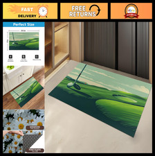Indoor Golf Course Doormat - Non-Slip Area Rug for Entryway, Living Room, Bathro