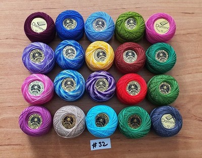 20 Knäuel Perle Baumwolle Nr:12 Stickgarn in verschiedenen Farben #32