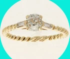 Natural Antique Diamond Engagement Ring .75CT 14K YG Cushion Cut Size 7