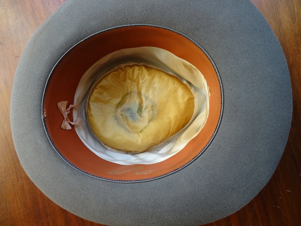 2 sombreros Borsalino Bogart Fedora talla 54 fieltro de pelo gris y marrón Hat Italy