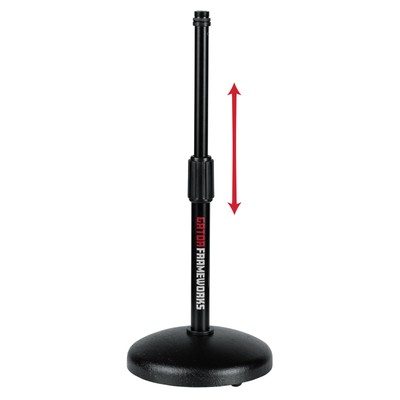 Gator Frameworks Desktop Microphone Stand with Round Weighted Base & Adjustab...