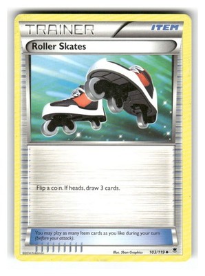 Roller Skates 103/119 Uncommon Phantom Forces Pokemon Moderately Played