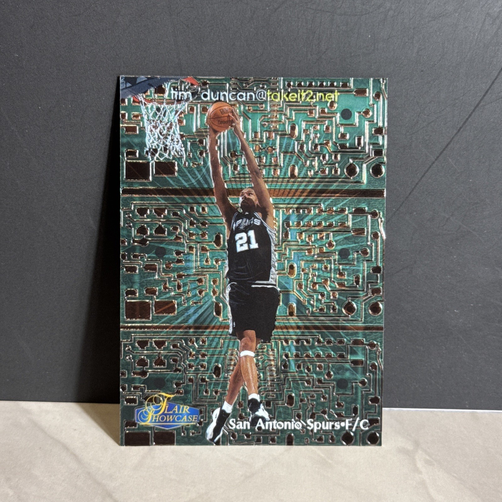 1998-99 Flair Showcase Tim Duncan TakeIt2.net Insert #0120/1000 San Antonio Spur