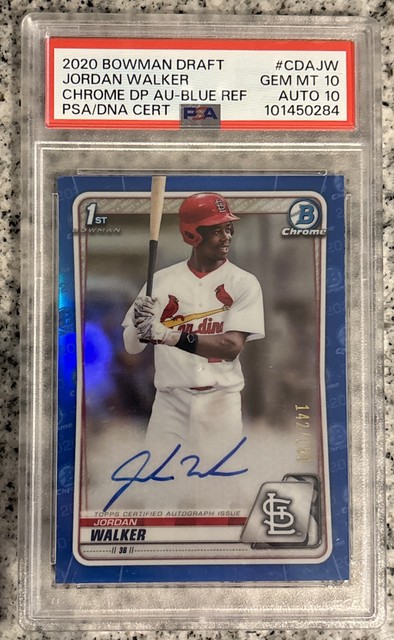 2020 Bowman Chrome 1st Jordan Walker True Blue Refractor Auto PSA 10 /150 🔥