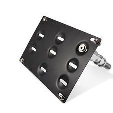 Front Bumper Tow Hook License Plate Mount Bracket Pre Drilled Black