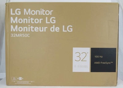 New Open Box LG 32MR50C 32 Inch FHD 100Hz Curved Monitor VGA HDMI