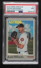 2019 Topps Heritage 1970 Cloth Stickers Justin Verlander #14 PSA 9 MINT 0i7l