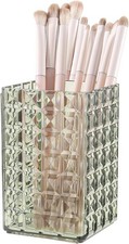 Makeup Brush Holder Organizer, Acrylic Makeup Brush Cup, Diamond Striped Make Up