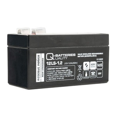 Q-Batteries 12LS-1.2 12V 1,2Ah Blei-Vlies-Akku / AGM mit VdS-Zulassung