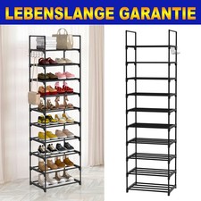 Schuhregal schmal Schuhschrank 10 Ebenen Metall Schuhablage Schuhständer