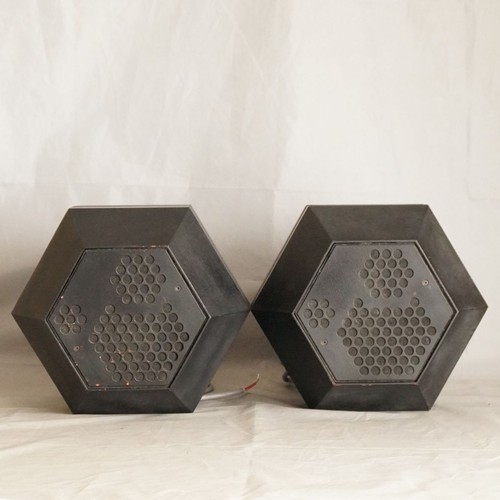 Tandberg Fasett 2-Way Vintage Speakers Pair Black Space Age Norway Hi-Fi Audio