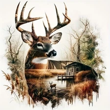 JYXSJYYD 5D DIY Deer Diamond Art Kits for 13.8X13.8 Inches, KM225 