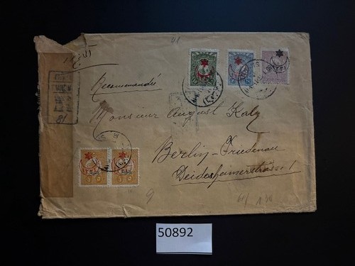 Turkey 1916 LETTER OF CENSORSHIP AND CURRENCY CONTROL With Various Stamp