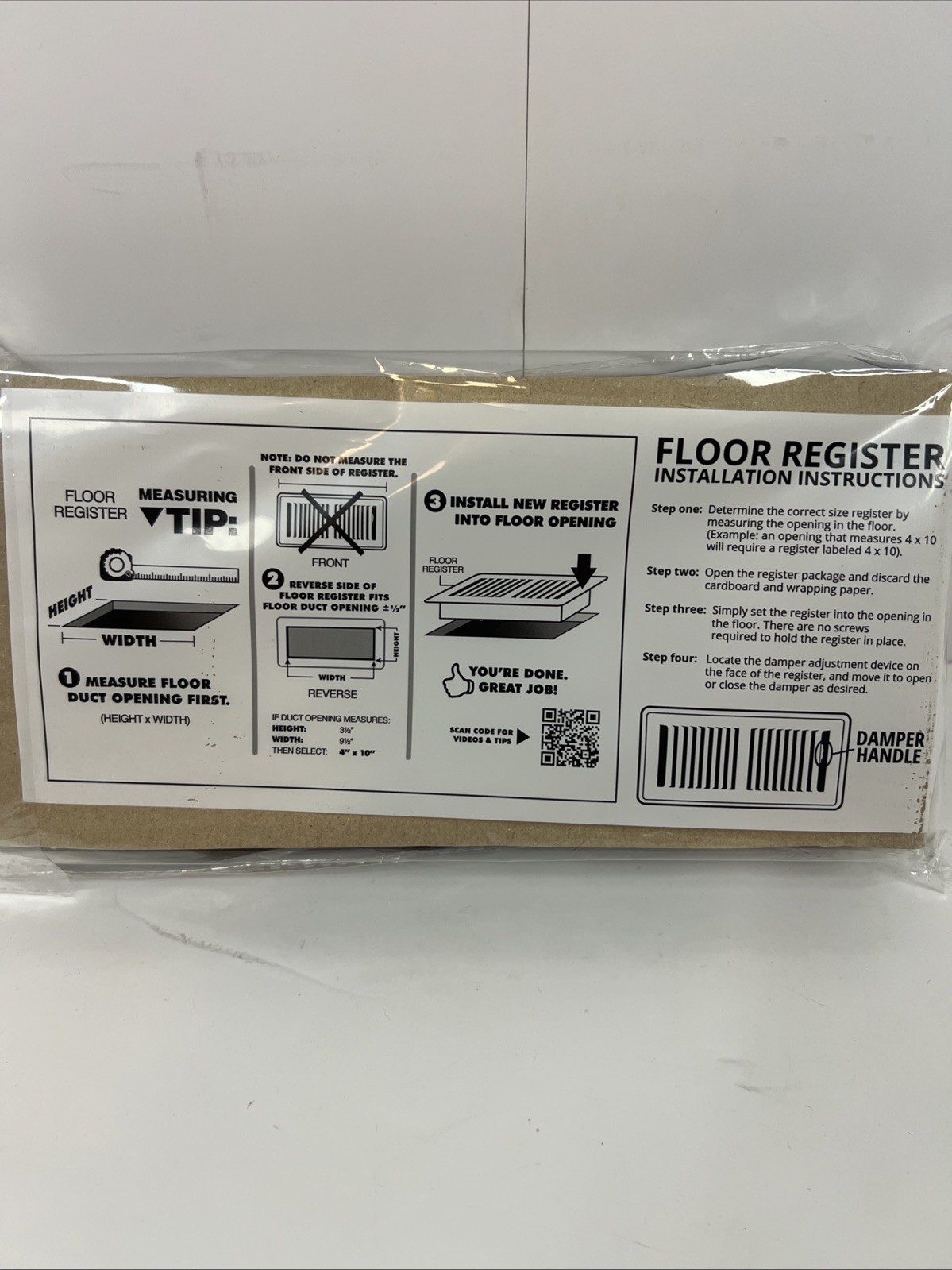 как выглядит New EVERBILT 4 in. x 10 in. 2-Way Metal Floor Register Brown E150MB фото