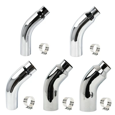 Diesel Exhaust Chrome Elbow Tip+Clamp Kit 4"/5" Inlet 6"/7"/8' Outlet 23" Long - Bild 1 von 2