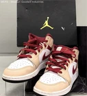Nike Air Jordan 1 Mid GS Sanddrift Crimson White Size 5Y COA