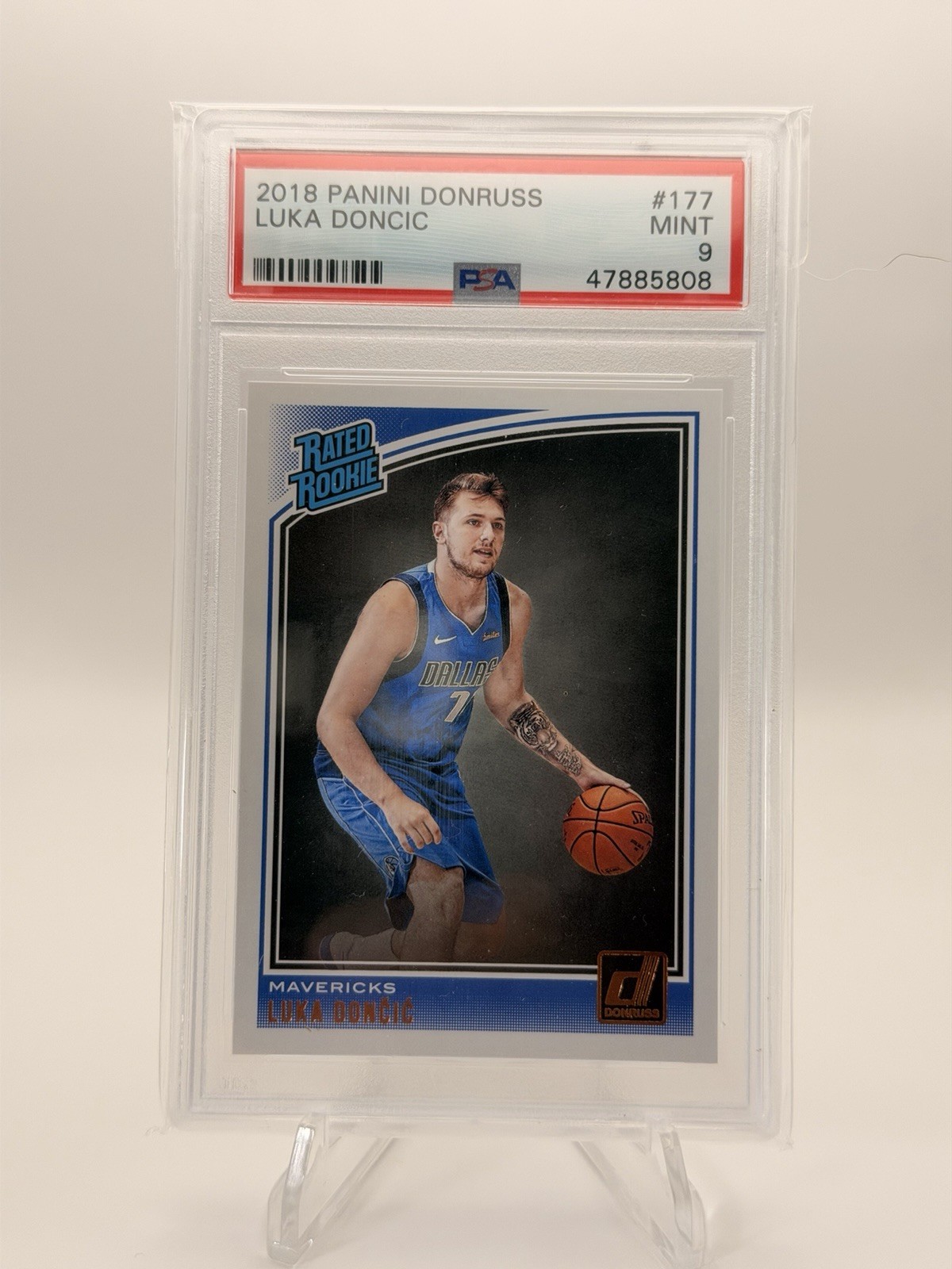 2018-19 Panini Donruss Optic Rated Rookie Luka Dončić #177 PSA 9 Clean Slab