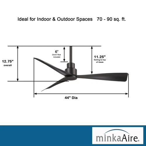 MinkaAire So Simple So Simple 44" 3 Blade Indoor / Outdoor Energy - Picture 9 of 15