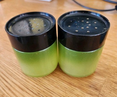 Fire King Anchor Hocking Salt & Pepper Shakers~Green Ombre ~VTG