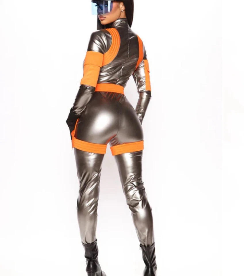 Rocket To The Moon Astronaut Costume Set Silver Fashionnova Halloween Costume XS - Image 3 of 3