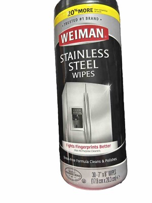 Weiman Stainless Steel Wipes 30 ct Appliances Cars Kitchen Cleaning Tool