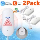 2X Tuya Smart WiFi Water Leak Sensor Flood Leakage Level Alarm Overflow Detector