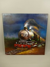 Blech Metallbild (3D) Eisen Zug H.100x100cm einmalig Rarit&auml;t Blech antik Vintag