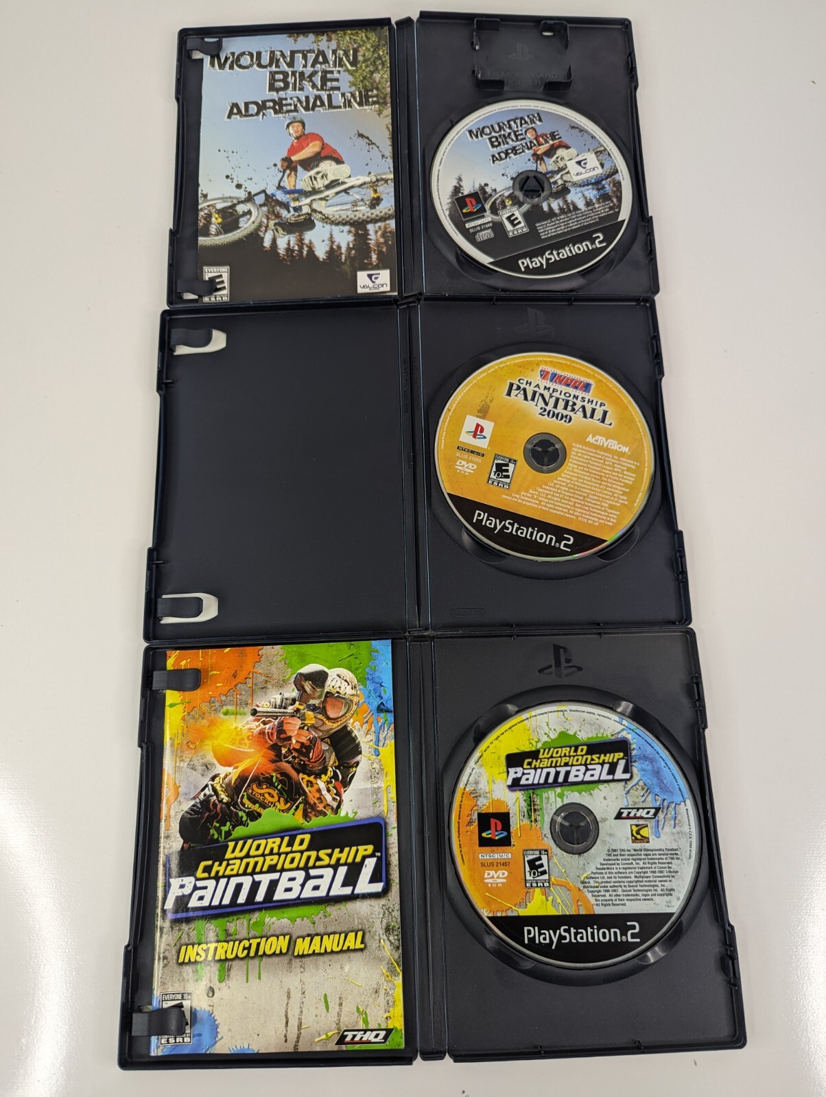 PS2 5 Game Lot - Mountain Bike Adrenaline Paintball 2009 Tony Hawk Mat Hoffman