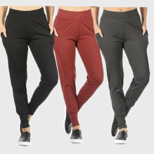 Women's Joggers Pants High Waisted Side Pockets Cuffed Hem Casual Track  Pants