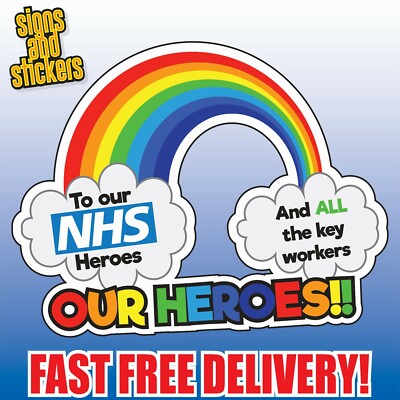 rainbow window sticker nhs thank you charity covid virus