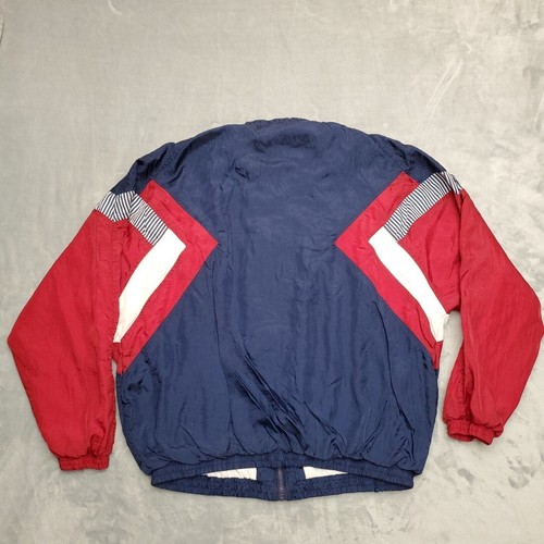 Vintage Cheetah Sport Jacket Mens XL Blue Red Windbreaker Colorblock Zip 90s Y2K - Picture 7 of 10