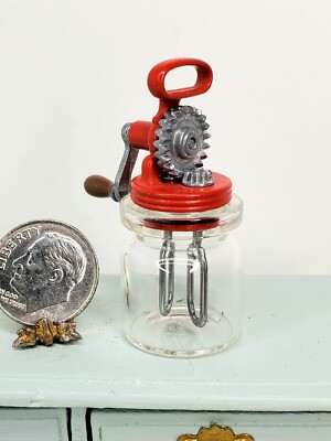 RARE Vintage Red Bodo Hennig Glass Mixer Dollhouse Miniature
