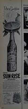 1958 Sun-rise soda beverage bottle carton pure as Sunshine ad