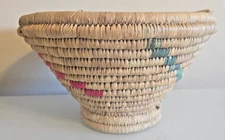 Yupik Coiled Basket 13"x8" Vintage 