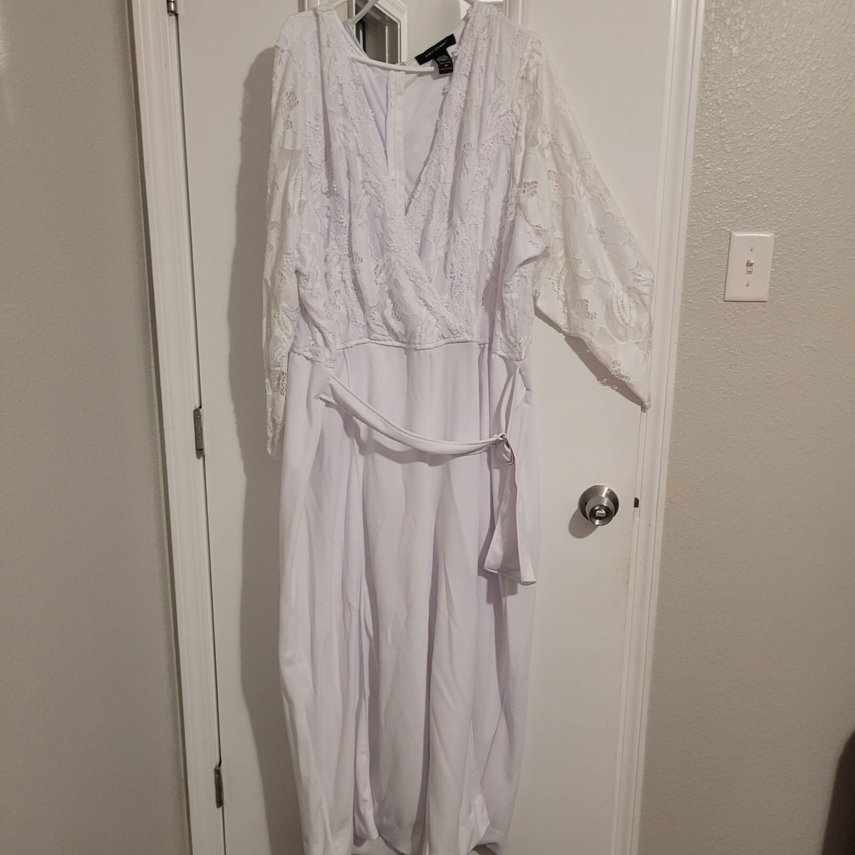 Plus Size White Kimono Jumpsuit Closet London Plus Tie Waist