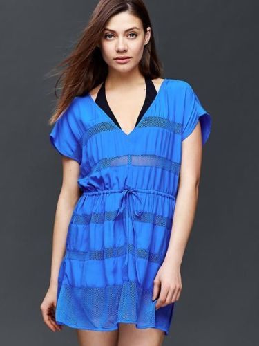 Gap Mix Mesh Cover Up in Bright Blue Sz 
