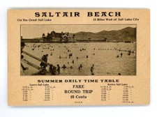 1890'S Salt Lake&Los Angeles Railway TIME TABLE SALTAIR BEACH Pavilion Swimmers