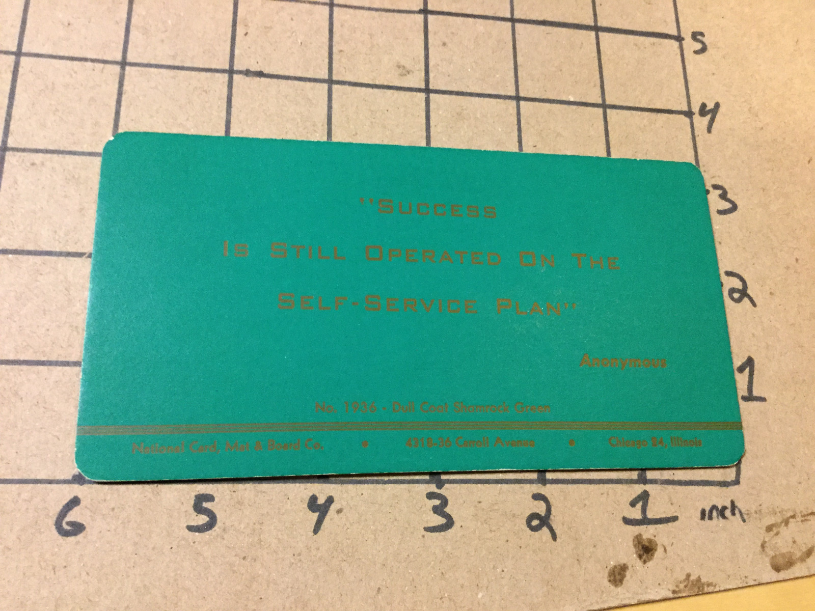 Original Vintage BLOTTER dull coat shamrock green example OLD STOCK