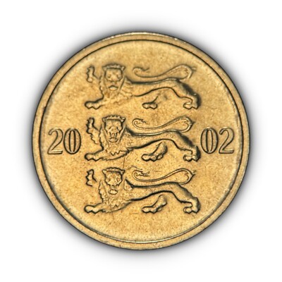 ESTONIA. 2002, 10 Senti - Three Lions, National Arms, Centurion, South Africa 1