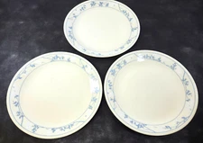 Set of 3 Corelle First of Spring Cream Dinner Plates Blue Floral IMPERFECT